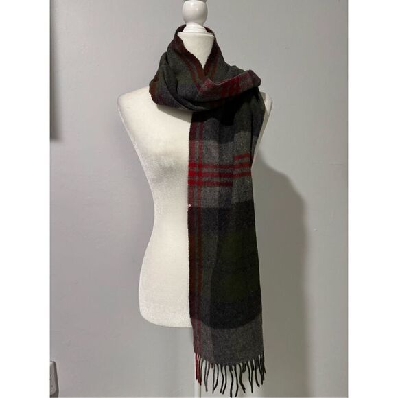 J. Crew wool scarves green red gray color - Picture 5 of 6